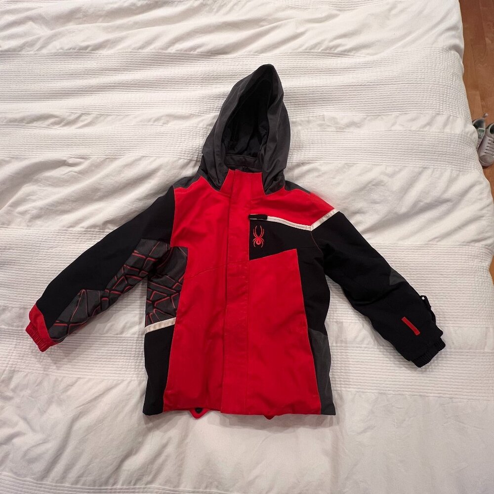 Spyder Juniors Ski/Snowboard Jacket (Size 7), Red/Black